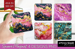 Marble Texture Magnet Sublimation - Stone Texture Square PNG Product Image 1
