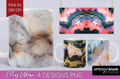 Marble Texture Mug Wrap - Stone Texture Mug PNG Sublimation Product Image 1