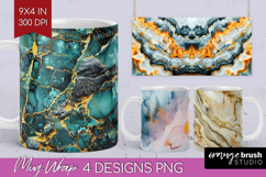 Marble Texture Mug Wrap - Stone Texture Mug PNG Sublimation Product Image 1