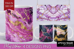 Marble Texture Mug Wrap - Stone Texture Mug PNG Sublimation Product Image 1