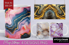 Marble Texture Mug Wrap - Stone Texture Mug PNG Sublimation Product Image 1