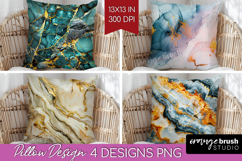 Marble Texture Pillow Sublimation - Stone Texture Pillow PNG Product Image 1