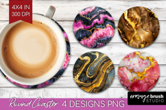 Marble Texture Round Coaster - Stone Texture Coaster PNG Product Image 1