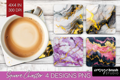 Marble Texture Square Coaster - Stone Texture Coaster PNG Product Image 1