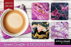 Marble Texture Square Coaster - Stone Texture Coaster PNG Product Image 1