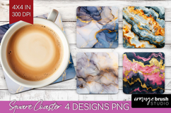 Marble Texture Square Coaster - Stone Texture Coaster PNG Product Image 1