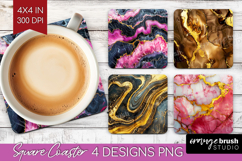 Marble Texture Square Coaster - Stone Texture Coaster PNG Product Image 1