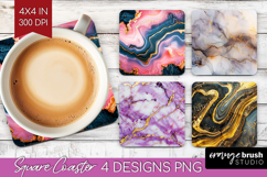 Marble Texture Square Coaster - Stone Texture Coaster PNG Product Image 1