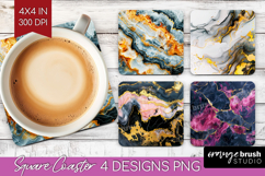 Marble Texture Square Coaster - Stone Texture Coaster PNG Product Image 1