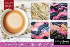 Marble Texture Square Coaster - Stone Texture Coaster PNG Product Image 1