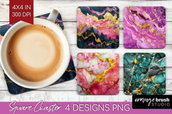 Marble Texture Square Coaster - Stone Texture Coaster PNG Product Image 1