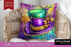 Mardi Gras Pillow Sublimation - Carnival Pillow Cover PNG Product Image 1