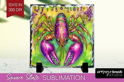 Mardi Gras Slate PNG - Carnival Square Slate Sublimation Product Image 1