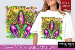 Mardi Gras Square Tshirt Background - Carnival PNG Product Image 1