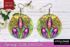 Mardi Gras Round Earrings - Carnival PNG Sublimation Product Image 1