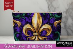 Mardi Gras Cosmetic Bag - Carnival Makeup Bag PNG Product Image 1
