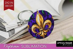 Mardi Gras Keychain PNG - Carnival Keychain Sublimation Product Image 1