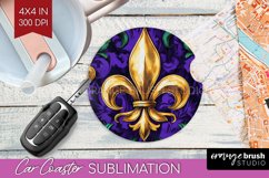 Mardi Gras Car Coaster - Carnival Coaster PNG Sublimation Product Image 1