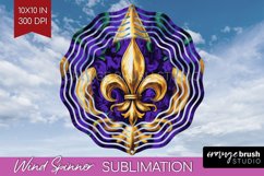 Mardi Gras Wind Spinner Sublimation PNG - Carnival Round Product Image 1