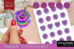 Mardi Gras Round Sticker - Carnival Printable Sticker Sheet Product Image 1