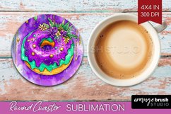 Mardi Gras Round Coaster - Carnival Coaster PNG Sublimation Product Image 1