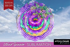 Mardi Gras Wind Spinner Sublimation PNG - Carnival Round Product Image 1