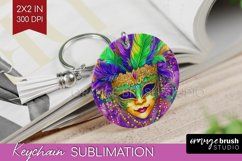 Mardi Gras Keychain PNG - Carnival Keychain Sublimation Product Image 1