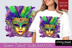 Mardi Gras Square Tshirt Background - Carnival PNG Product Image 1