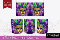 Mardi Gras Mug Wrap - Carnival Mug PNG Sublimation Product Image 1