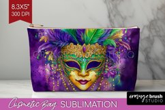 Mardi Gras Cosmetic Bag - Carnival Makeup Bag PNG Product Image 1
