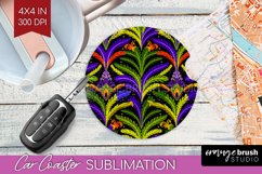 Mardi Gras Car Coaster - Carnival Coaster PNG Sublimation Product Image 1