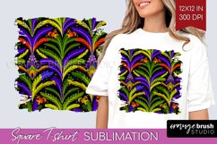 Mardi Gras Square Tshirt Background - Carnival PNG Product Image 1