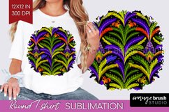 Mardi Gras Round Tshirt Background - Carnival PNG Product Image 1