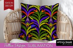 Mardi Gras Pillow Sublimation - Carnival Pillow Cover PNG Product Image 1