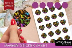 Mardi Gras Round Sticker - Carnival Printable Sticker Sheet Product Image 1