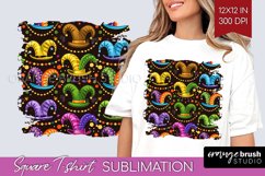 Mardi Gras Square Tshirt Background - Carnival PNG Product Image 1