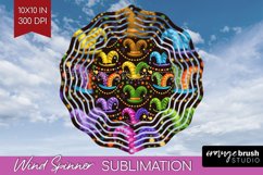 Mardi Gras Wind Spinner Sublimation PNG - Carnival Round Product Image 1