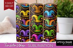 Mardi Gras Tumbler Wrap - Carnival Tumbler PNG Sublimation Product Image 1