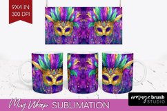 Mardi Gras Mug Wrap - Carnival Mug PNG Sublimation Product Image 1