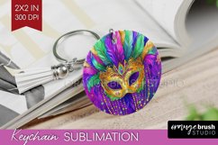 Mardi Gras Keychain PNG - Carnival Keychain Sublimation Product Image 1