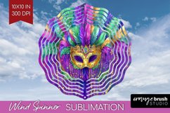 Mardi Gras Wind Spinner Sublimation PNG - Carnival Round Product Image 1