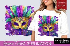 Mardi Gras Square Tshirt Background - Carnival PNG Product Image 1