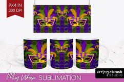 Mardi Gras Mug Wrap - Carnival Mug PNG Sublimation Product Image 1