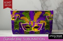 Mardi Gras Cosmetic Bag - Carnival Makeup Bag PNG Product Image 1