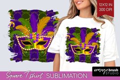 Mardi Gras Square Tshirt Background - Carnival PNG Product Image 1