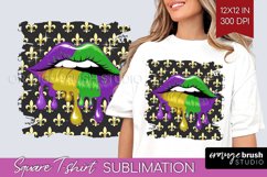 Mardi Gras Square Tshirt Background - Carnival PNG Product Image 1