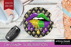 Mardi Gras Car Coaster - Carnival Coaster PNG Sublimation Product Image 1