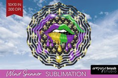 Mardi Gras Wind Spinner Sublimation PNG - Carnival Round Product Image 1