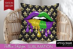 Mardi Gras Pillow Sublimation - Carnival Pillow Cover PNG Product Image 1