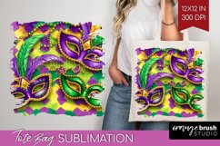 Mardi Gras Tote Bag - Carnival Tote Bag PNG Sublimation Product Image 1